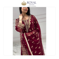 Fournisseur en gros de vêtements indiens pour les fêtes et les festivals, costume Sharara en faux georgette avec broderie