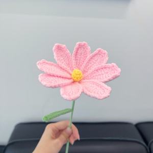Fleur de Gesang au crochet finie, tissée à la main avec des fleurs artificielles, cadeau pour la Saint-Valentin, la fête des enseignants, décoration de la maison - Product Image 2