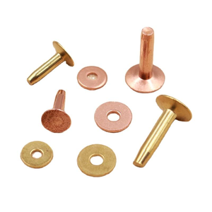 Juego de Remaches de Cobre y Latón Sólidos de Primera Calidad, Cabezal Plano, Duraderos, para Cinturones y Equipaje Hechos a Mano - Product Image 1