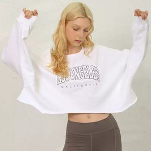 Sweat-shirt à capuche court imprimé pour femmes, en molleton bouclette épais, style américain décontracté, pour l'automne et l'hiver - Product Image 5