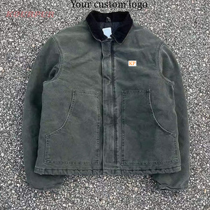 Chaqueta de Trabajo de Lona de Pato Vintage Personalizada, Ropa de Trabajo, Chaqueta de Trabajo para Mecánico, Carpintero, Trabajos de Construcción, para Hombre - Product Image 2