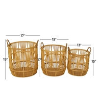 Panier en bambou coloré, écologique, multifonctionnel, petit, pour le rangement, panier à linge, organisation de la maison, fait main, tissé naturellement