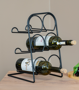 6 Bottle Wine Rack, Metal Wine Rack, Wine Bottle Holder, Countertop Wine Rack, <b>Freestanding</b> Wine Holder, Modern Wine Storage, De - Product Image 3