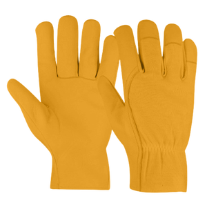 Guantes industriales de seguridad de cuero de grano de vaca para construcción y jardinería resistentes a la abrasión para uso doméstico económico - Product Image 2
