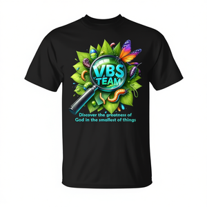 T-shirt VBS Team 2025 à manches courtes pour enfants, unisexe, col rond, impression numérique, cadeaux religieux pour l'église, camping d'été, aventure - Product Image 2
