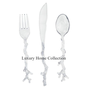 Vaisselle de table Ustensiles de cuisine Couverts en acier inoxydable Lot de 5 couverts avec poignée en fonte aspect royal Fournitures de cuisine - Product Image 5