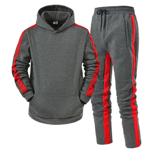 High Quality Custom Pullover Sweat Suits for Men Wholesale Blank Jogging <b>Stripe</b> Tracksuits Set Plus Size Sweatsuit - Product Image 2