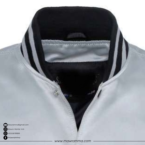 Veste bomber en satin personnalisée de haute qualité en gros, broderie OEM, logo imprimé, patchwork sur le devant, unisexe, streetwear de plein air - Product Image 2