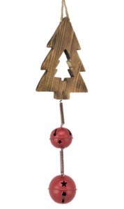 Adornos colgantes de madera Juego de 2 estrellas Adornos colgantes de Navidad con acabado de madera antiguo - Product Image 4