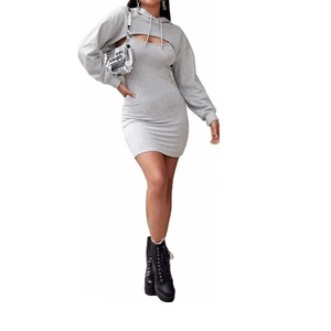 Custom 2024 Nueva ropa de moda de las mujeres en blanco recortada sudaderas con capucha de manga larga de lana Crop Top Sudadera CON CAPUCHA DE BD - Product Image 3