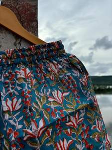 Short femme coton bohème floral fait à la main Style Hippie Vintage poche à cordon décontracté été Look Vintage - Product Image 5