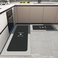 Juego de Dos Tapetes de Cocina Personalizados de Doble Capa, Parte Superior de Poliéster para Absorción, Parte Inferior de Goma para Agarre, Acolchados, Tejidos, Impresión Personalizada