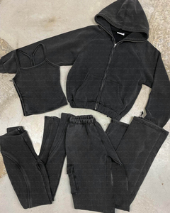 Ensemble pantalon de jogging 3 pièces pour femmes, tenues de jogging personnalisées pour pantalons de survêtement et sweat à capuche, survêtement de haute qualité - Product Image 3