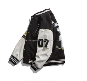 เสื้อแจ็คเก็ตเบสบอลแบบมีปักโลโก้ตามสั่ง สำหรับผู้ชาย ทำจากผ้าขนสัตว์ 100% เหมาะสำหรับฤดูหนาว - Product Image 3