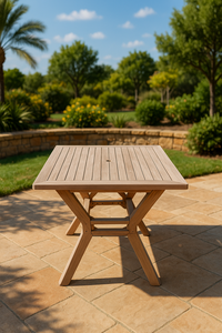 Durable Square <b>Folding</b> Solid Wood Patio <b>Table</b> Scandinavian Design UV-Resistant Outdoor Furniture for Parks Villas Courtyards - Product Image 2