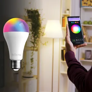 Bilicra Mood Wifi Led Smart Bulb A60 E27 Socket Support APP for Android and IOS Smartphone Timer Voice Control RGB+CW+WW Led