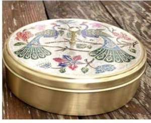Pure Brass Masala Spice Box Durable Eco-Friendly Leak Proof Decorative Kitchen Cabinet <b>Storage</b> for Home Restaurant Wholesale - Product Image 5