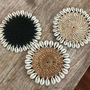 Juego de Posavasos Cuadrados de Ratán Verde, Decoración de Mesa al por Mayor, Posavasos de Mimbre, Estilo Bohemio, Se Acepta OEM desde Vietnam - Product Image 6