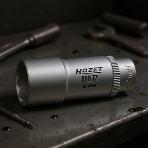 Hazet 3/8'' Long Metric Square <b>12</b>-<b>Point</b> <b>Socket</b> with Traction Profile - Product Image 3