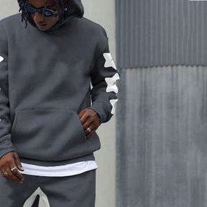 ชุดวอร์ม2025สำหรับผู้ชายชุดวิ่งปักลายผ้าฝ้าย100% ซีดจางชุดกีฬาผู้ชายวินเทจ500 GSM Acid - Product Image 6