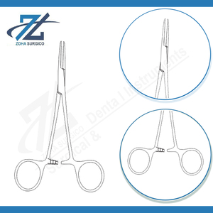 Micro Halstead Mosquito Forceps 100mm recto, 1-2 dientes, abrazadera hemostática, patrón estándar, junta de caja, instrumento quirúrgico, - Product Image 3