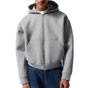 Sudadera con capucha de invierno de lujo de algodón grueso de peso pesado fabricantes de sudaderas con capucha en blanco recortada boxy de gran tamaño para hombres - Product Image 1