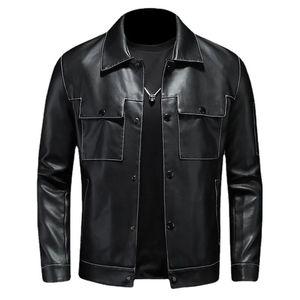 Chaqueta de Cuero para Hombre, Cuero Genuino, Estilo Motociclista, Resistente, Abrigo de Invierno Cálido, Ajuste Moderno, Logotipo Personalizado, Suministro Directo de Fábrica - Product Image 3