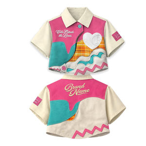 Camiseta de streetwear de alta calidad con cremallera para mujer, con logo estampado, oversize, corte boxy y corto, para hombre - Product Image 1