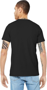 Camiseta de cuello redondo de algodón 100% para hombre, cuello redondo ligero de secado rápido, hombro caído ajustado con serigrafía, cuello de patrón sólido - Product Image 4