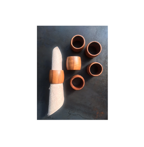 Rond de serviette en bois de marque de qualité supérieure Porte-serviettes fait main Rond de serviette de luxe plaqué or avec vente - Product Image 4