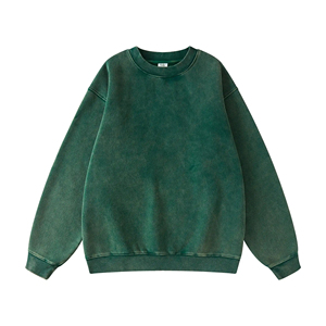 Vente en gros de sweatshirt en molleton de coton surdimensionné pour hommes, col rond, pull en éponge en relief, Streetwear d'hiver - Product Image 2