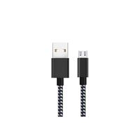 Câble de chargement haute vitesse tressé micro USB noir
