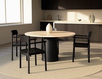 Table à manger en travertin avec pieds en fer pour meubles de salon