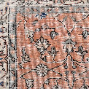 Tapis de 0,4 x 8,3 pieds, tapis turc vintage, tapis en laine orange - Product Image 4