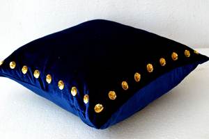 Cojín de Terciopelo de Lujo con Color Dorado, Almohada para Cama, Cojín Decorativo de la Mejor Calidad, Suministros Textiles para el Hogar de la India - Product Image 3