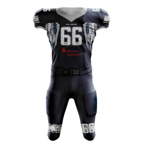 Conjuntos de uniformes de fútbol americano de manga corta para jóvenes al por mayor diseños personalizados con apliques bordados por sublimación ropa transpirable - Product Image 1