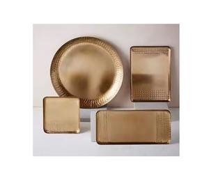 ชุดถาดทองแดงทำมือสุดฮอตพร้อมจานกลมหรูหราสำหรับเสิร์ฟผลไม้แห้งขนมช็อคโกแลตของขวัญสำหรับเดือนรอมฎอน - Product Image 1
