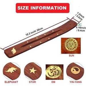 Bandeja de incienso de madera para estudio de meditación, Yoga, Spa, incienso, regalo, soporte, quemador, receptor de cenizas, soporte de incienso de madera Medita - Product Image 5