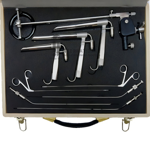 Ensemble de laryngoscopie rigide directe en acier inoxydable allemand, laryngoscope à fibre optique ORL, instruments chirurgicaux manuels réutilisables - Product Image 1