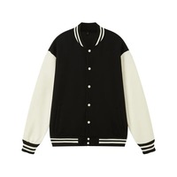 Jaket Varsity Gaya Retro Klasik untuk Mahasiswa, Tahan Air, Tahan Angin, Bahan Denim, 100% Katun, Diskon