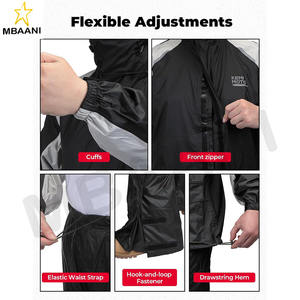 Combinaison de pluie imperméable pour hommes pour les sports motorisés avec pantalon pour la conduite à moto par temps de pluie intense Résistance à la pression de l'eau de 15000 mm - Product Image 4