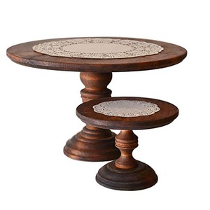Soporte de mesa para servir pasteles, decoración de pasteles, diseño exclusivo, acabado de nogal, diseño estándar, soporte de exhibición de pasteles para mesa - Product Image 1