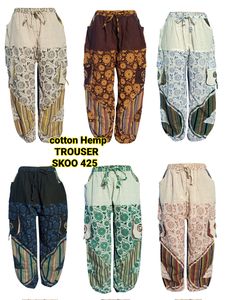 Pantalon en coton de chanvre de style bohème pour femmes nouveau pantalon à la mode coupe ample fait à la main léger et respirant - Product Image 4