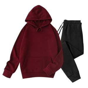 <b>Women's</b> Winter Solid Tracksuits 2 Pieces Cotton <b>Fleece</b> <b>Lined</b> Hoodies Sweatsuit Sets Lightweight Casual Long Sleeve Drawstring - Product Image 1