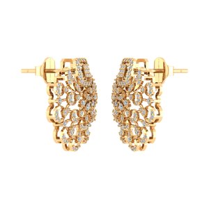 Pendientes de moissanita para mujer chapados en oro y plata clásicos y modernos que agregan brillo a cualquier atuendo - Product Image 2