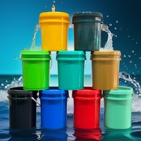 Seau en plastique de qualité alimentaire PP HDPE 150ml 350ml 500ml 600ml 1l 2l 3l 5l 6l 10l 15l 18l 20l 25l 28l 30l avec couvercle et poignée