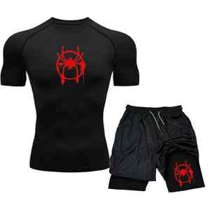 Conjuntos de Camisetas y Pantalones Cortos de Artes Marciales Mixtas (MMA), Jiu Jitsu y BJJ, Rashguard para Hombre, Secado Rápido, Spandex/Poliéster 220g, Gimnasio, Fitness, Entrenamiento - Product Image 1