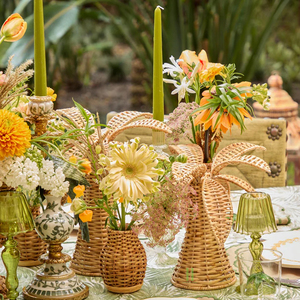 Wholesale Natural Rattan Candle Holders Lanterns and Candle <b>Jars</b> OEM Designs Customized Palm <b>Tree</b> for Dinning Table Living Room - Product Image 5