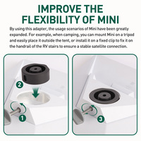 Support trépied en alliage d'aluminium Starlink Mini avec adaptateur de tuyau, kit portable pour l'extérieur