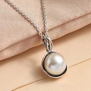 Collar de perlas naturales para mujer, collar de piedras preciosas de plata esterlina oxidada, joyería llamativa elegante, regalo de Pascua para ella - Product Image 3